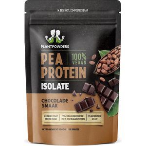Plantpowders - Plantaardige Eiwitshake - Proteïne Poeder - Eiwitpoeder - Vegan Proteïne Shake - Chocolade - 1000 gram (33 shakes)