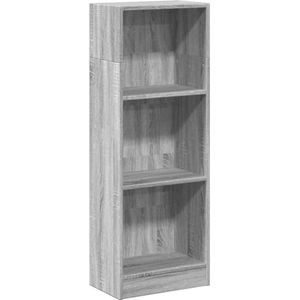 vidaXL - Boekenkast - 40x24x109 - cm - bewerkt - hout - grijs - sonoma - eikenkleurig