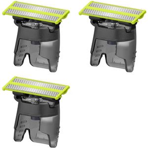 Set van 3 Vervangmesjes voor Philips OneBlade QP2520/QP2630 - Geschikt voor Alle Philips OneBlade Modellen - Waterdichte en Duurzame Scheerkoppen