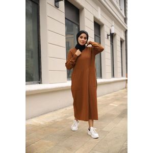 Tuniek trui jurk lang hijab | Bruin