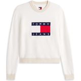 Tommy Jeans, Dames, Truien, Beige, Maat: 2XS Viscose,