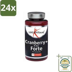 Lucovitaal - Supplement - Cranberry X-tra - Lactobacillus - 120 Capsules - Voordeelverpakking - 24 stuks - Urineweg ondersteuning - Lactobacillus