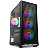 VK4 Rainbow - PC Behuizing - Zwart - ATX - 4x 120mm Fans