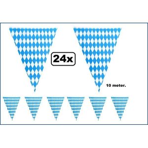 24x Vlaggenlijn Oktoberfest blauw/wit