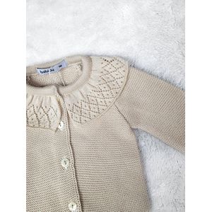 Babidu Gebreid Meisje Vestje | 11373 | Beige/Zandkleur | 1 maand | maat 56