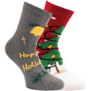 Kerst sokken winter - prijs per 2 paar - deels wol en elastan