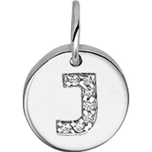 The Jewelry Collection Bedel Letter J Zirkonia - Zilver