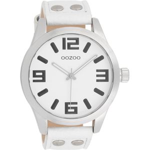 OOZOO Timepieces C1050 - Horloge - 46 mm - Leer - Wit