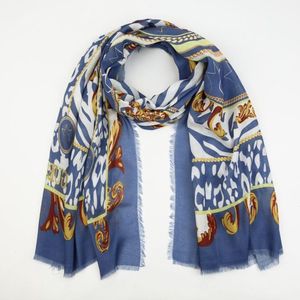 Sjaal - Damessjaal - Dames - Dierenprint - Tijgerprint - Blauw - Chique sjaal - Sjaal met print - Cadeau voor haar