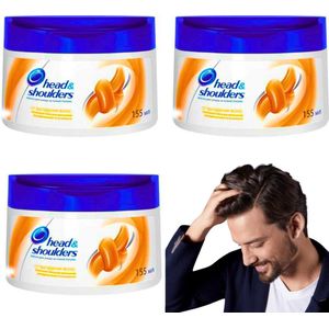 Head & Shoulders Haar Masker - 3 x 155ml - Herstellend Masker Voor Beschadigd, Breekbaar Haar - Haar Verzorging - Haaruitval Mannen - Haarverzorging Mannen