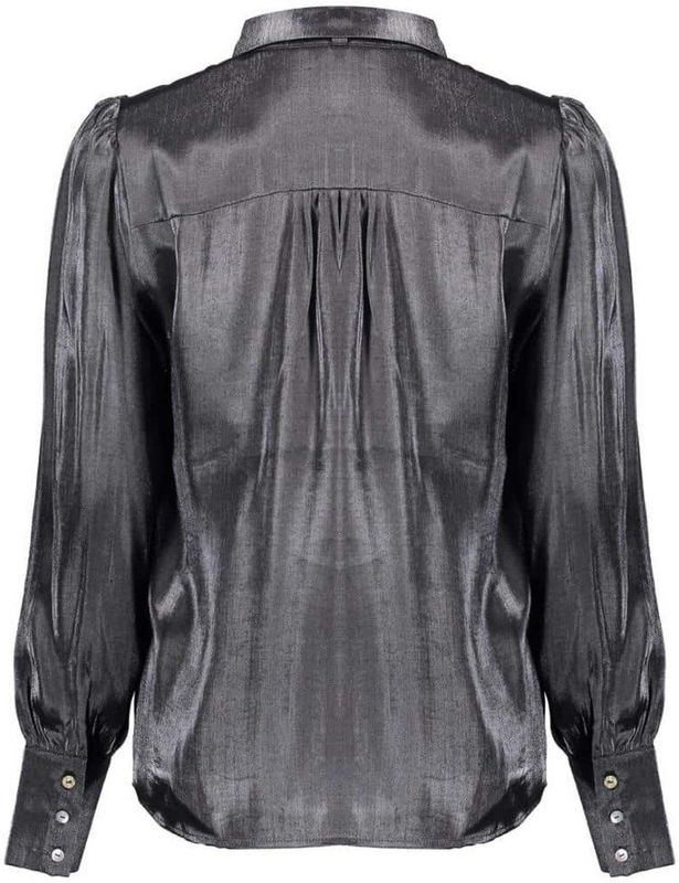 Geisha - Blouse - Zilver - 53593-32 - Aangesloten Pasvorm - Lange Mouwen