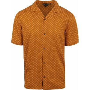 Superdry Overhemd Short sleeve Oranje Geo Tan Print - Maat XL - Heren - Overhemden Casual