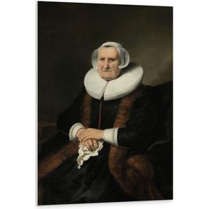 Forex - Oude meesters - Portret van een oude dame, Ferdinand Bol - 80x120cm Foto op Forex