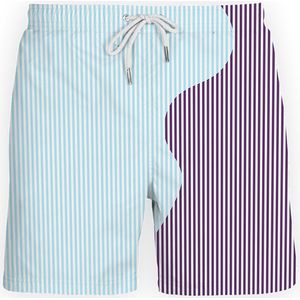 SEA'SONS - Zwembroek Jongens - Kleurveranderend - Striped - Roze-Blauw - Maat 122/128 (SEASONS - Kleur veranderend)