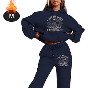 Nivard Joggingpak - Huispak - Volwassenen - Trainingspak - Comfortabel - Joggingsbroek - Tracksuit - Dames - Winter - Marineblauw - M