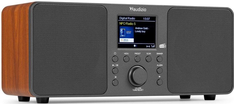 DAB radio met Bluetooth - Audizio Genua - DAB+ radio, FM radio - Auto scan - Donkergrijs