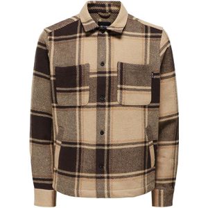 Only & Sons Overhemd Onsmace Ovr Ls Check Shirt 22026663 Chinchilla Mannen Maat - S