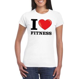 I love fitness t-shirt wit dames XXL