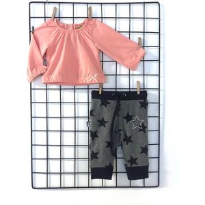 Setje broek met sterren en roze shirtje 50/56