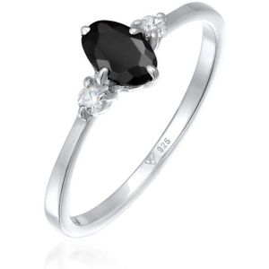 Elli Dames Ring Dames Verlovingsring Ovaal met Zirkonia Kristallen 925 Sterling zilver