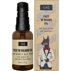 LaQ Face 'n' Beard Oil Doberman - Baardolie voor Gezicht en Baard - Hydraterende, Verzachtende en Beschermende Scheerolie - 30ml