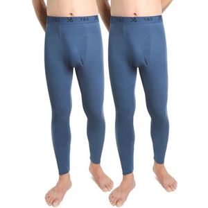 Set van 2 Thermische Onderbroeken voor Heren - Lange Skiondergoed en Winterlegging met Gulp