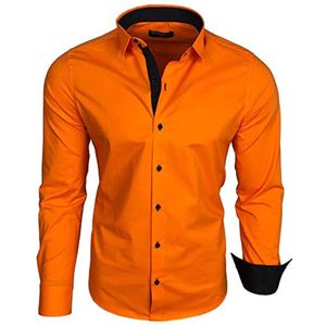 Heren Slim Fit Overhemd Lange Mouwen Easy Iron