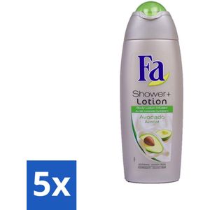 5 x Fa - Douchecrème Met Lotion - Avocado - 250 ml - Douchecrème Avocado - Avocado Geur - Hydratatie - Huid Verzorging - Bodylotion