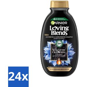 Garnier - Loving Blends - Shampoo - Magnetic Charcoal - Vette Hoofdhuid & Droge Lengtes - 300 ml - Voordeelverpakking - 24 stuks