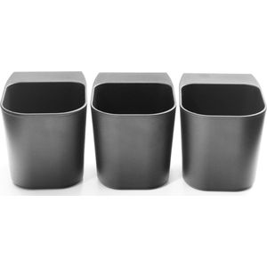 Kikkerland Tidy Pots - Opbergpot voor aan je computer scherm - Set van 3 - Thuiswerkplek - Organiser - Pennenbak