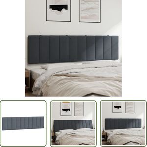 vidaXL Beddengoed - Hoofdkussens - Hoofdbordkussen Hanko 180 cm fluweel donkergrijs - Slaapcomfort - Fluweel - Donker Grijs