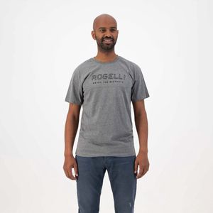 Rogelli Logo T-Shirt Sportshirt - Korte Mouwen - Heren - Grijs Gemeleerd - Maat M