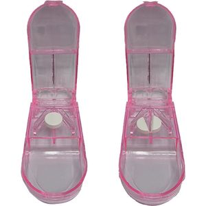 Pillensnijder 1 stuks - Bewaardoosje voor Pillen - Medicijnsnijder - Roze - oDaani