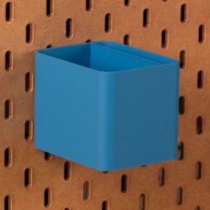 Standaard bakje voor Ikea Skadis pegboard 8x10x8 cm - Blauw - Met tussenschotjes - Opberger