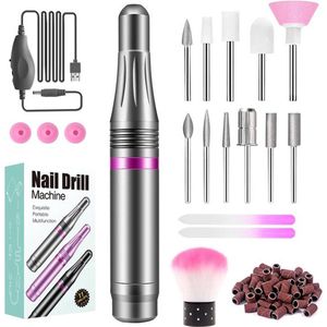 Elektrische Nagelboor - Elektrische Nagelvijl - Nagelvijl - Nagelfrees - voor Acryl-, Gel- en Natuurlijke Nagels - Instelbare Snelheid - met Meegeleverde Accessoires