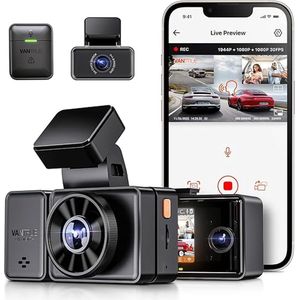 Equivera Dual Dashcam - Dashcam Voor En Achter - Auto Camera Dashcam - Dashcam Auto - Dual Dashcam Voor Auto