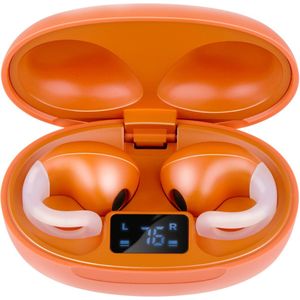 Grundig Draadloze Oordopjes Bluetooth - Oortjes Draadloos Met LED Display en Oplaadcase - In-Ear Met OWS Technologie en USB-C Lader - Oranje