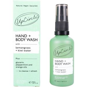 UpCircle Hand + Body Wash - Upcycled Kiwiwater - Citroengras - 50 ML - Citrusgeur - Veganistisch - Milieuvriendelijk
