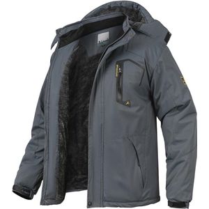 Waterdichte heren ski- en winterjas met fleece, capuchon en winddichte bescherming