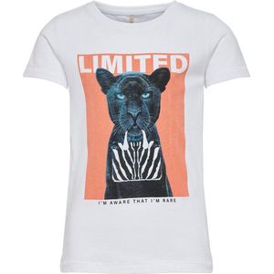 Only t-shirt meisjes - oranje - KONvibe - maat 110/116