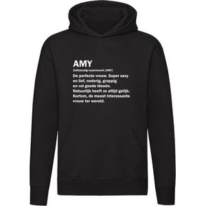 Amy grappige Hoodie | verjaardag | cadeau | kado | Unisex | Trui | Sweater | Capuchon | Zwart