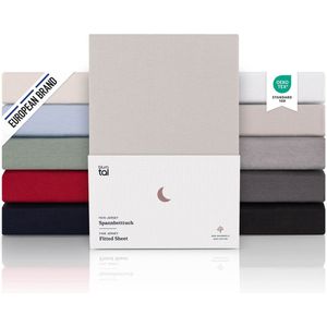 Blumtal Hoeslaken Premium Jersey - 200 x 200 cm - tot 25 cm Matrashoogte - Moonlight Grey - 100% Katoen