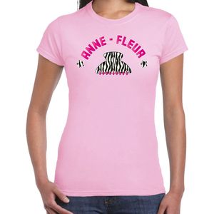 Bellatio Decorations Verkleed t-shirt voor dames - kakker - Anne Fleur - roze - haarklem - vakantie XS