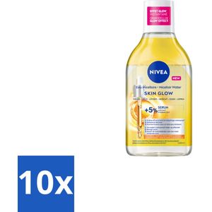10 x NIVEA - Micellair Water - Serum Verrijkt Stralend - Verwijdert Waterbestendige Make-up - 400 ml - Micellair Water - Gezichtsreiniging - Stralende Huid - Gevoelige Huid - Hydraterend