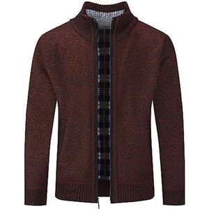 Casual Vest voor Mannen met Stand Collar - Dikke Gebreide Trui