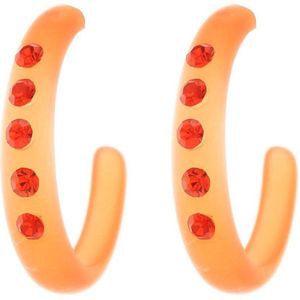 Behave Oorbellen stekers ringen oranje smal 3 cm
