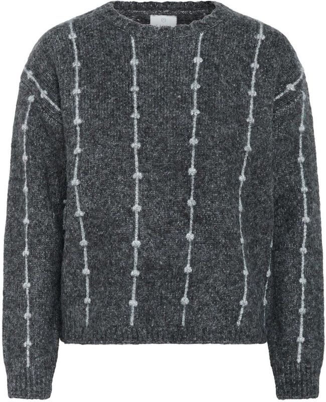 Kaffe - Kalianna Knit - Trui - Donkergrijs Melange - Dames