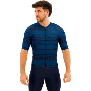 Santini Pirelli Korte Mouw Wielertrui Blauw M Man,Vrouw