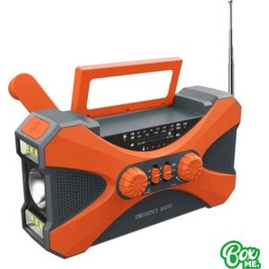 Box me - Noodradio - Noodradio met 10.000mAz powerbank - powerbank zonneenergie - Noodradio solar opwindbaar - Survival gear