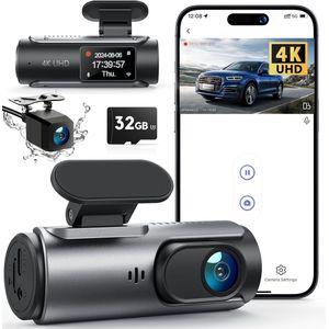 SNJY® Dashcam voor Auto - Auto Camera - Dashcam Voor en Achter Draadloos - 4 K - Zwart